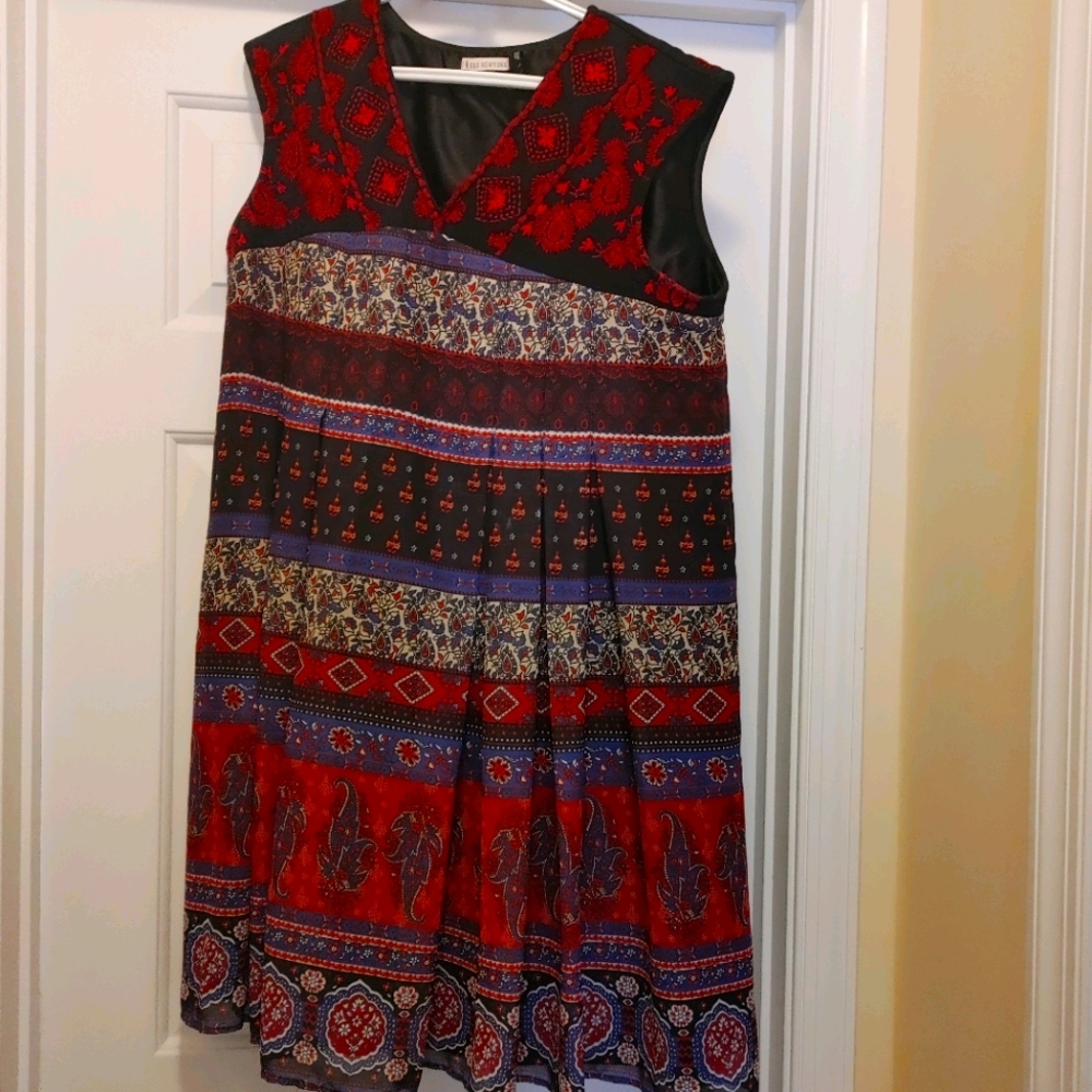 Anthropologie mixed-print sleeveless dress